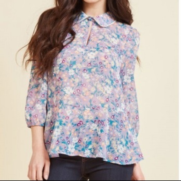 Sold‎ Out NWT Modcloth Floral Top - Picture 2 of 7